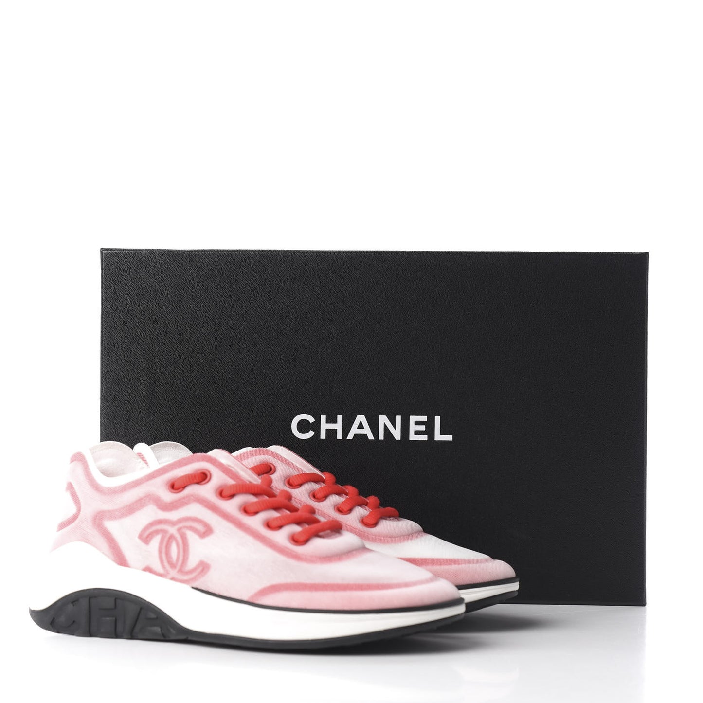 Lycra Fabric CC Sneakers 36.5 White Red