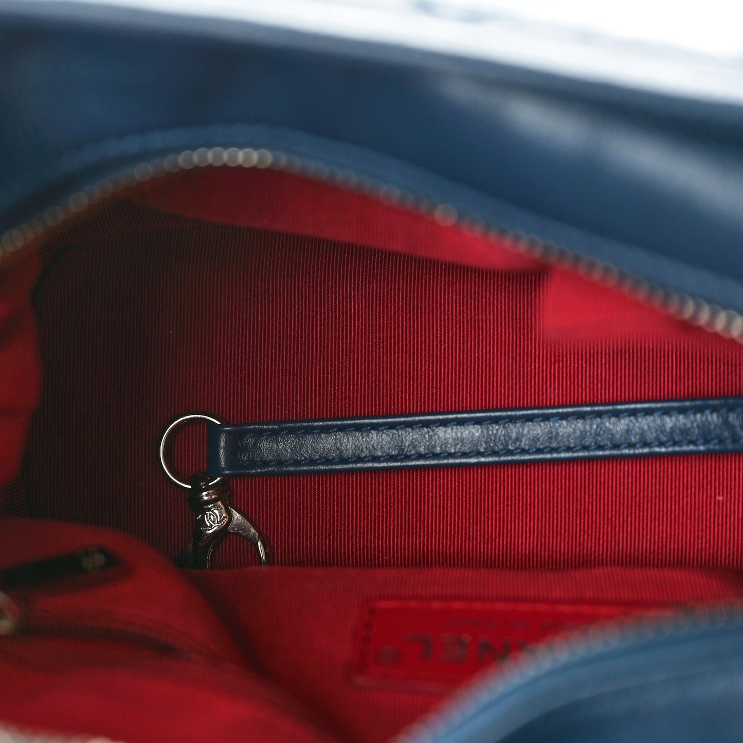 Aged Calfskin Quilted Small Gabrielle Hobo Blue