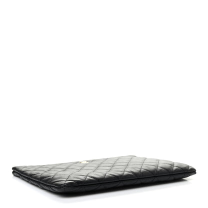 Chanel Lambskin Quilted Medium Cosmetic Case Black 4 of 7