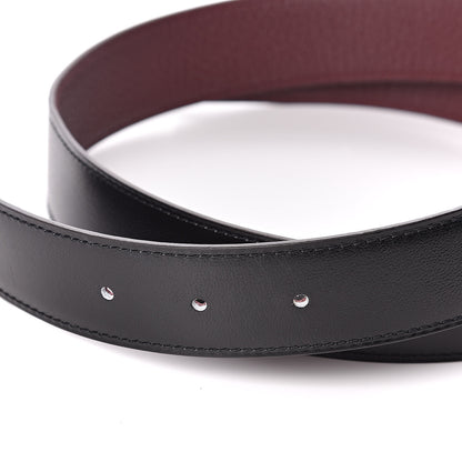 Hermes Box Togo 32mm Belt Strap 85 Black Bordeaux 3 of 5
