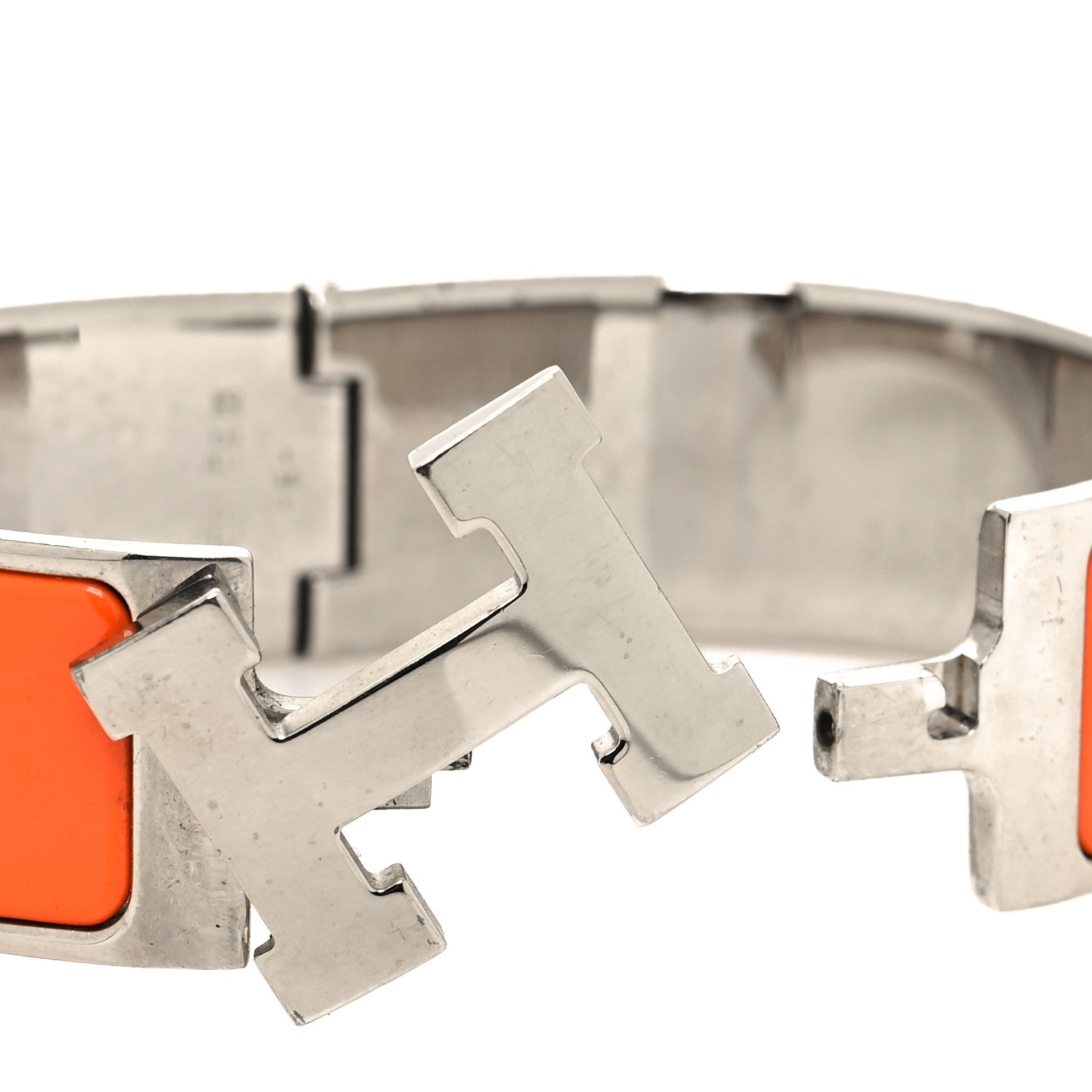Hermes Enamel Wide Clic Clac H Bracelet GM Orange 4 of 5