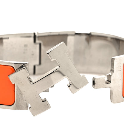 Hermes Enamel Wide Clic Clac H Bracelet GM Orange 4 of 5
