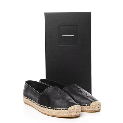 Saint Laurent Lambskin Monogram Espadrilles 39.5 Black 10 of 10