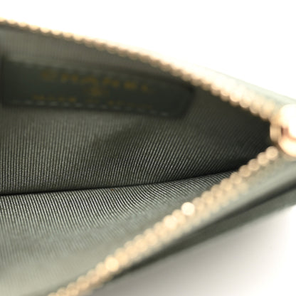 Chanel Iridescent Caviar Quilted CC Zip Card Holder Green 5 of 6