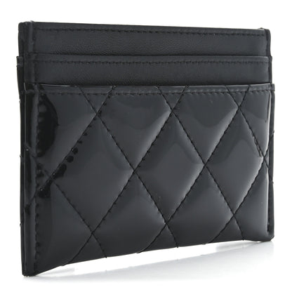 Chanel Patent Calfskin Quilted Card Holder Black 3 of 9