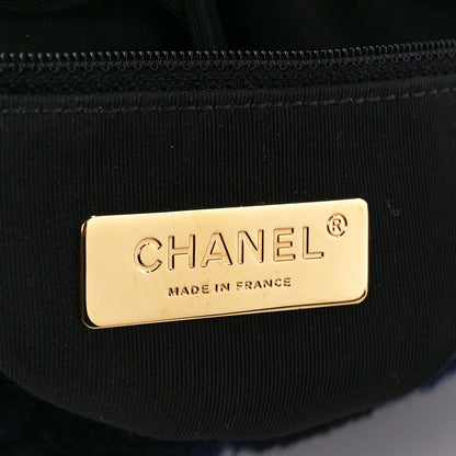 Chanel Shearling Striped Medium Chanel 19 Flap Blue Black 6 of 10