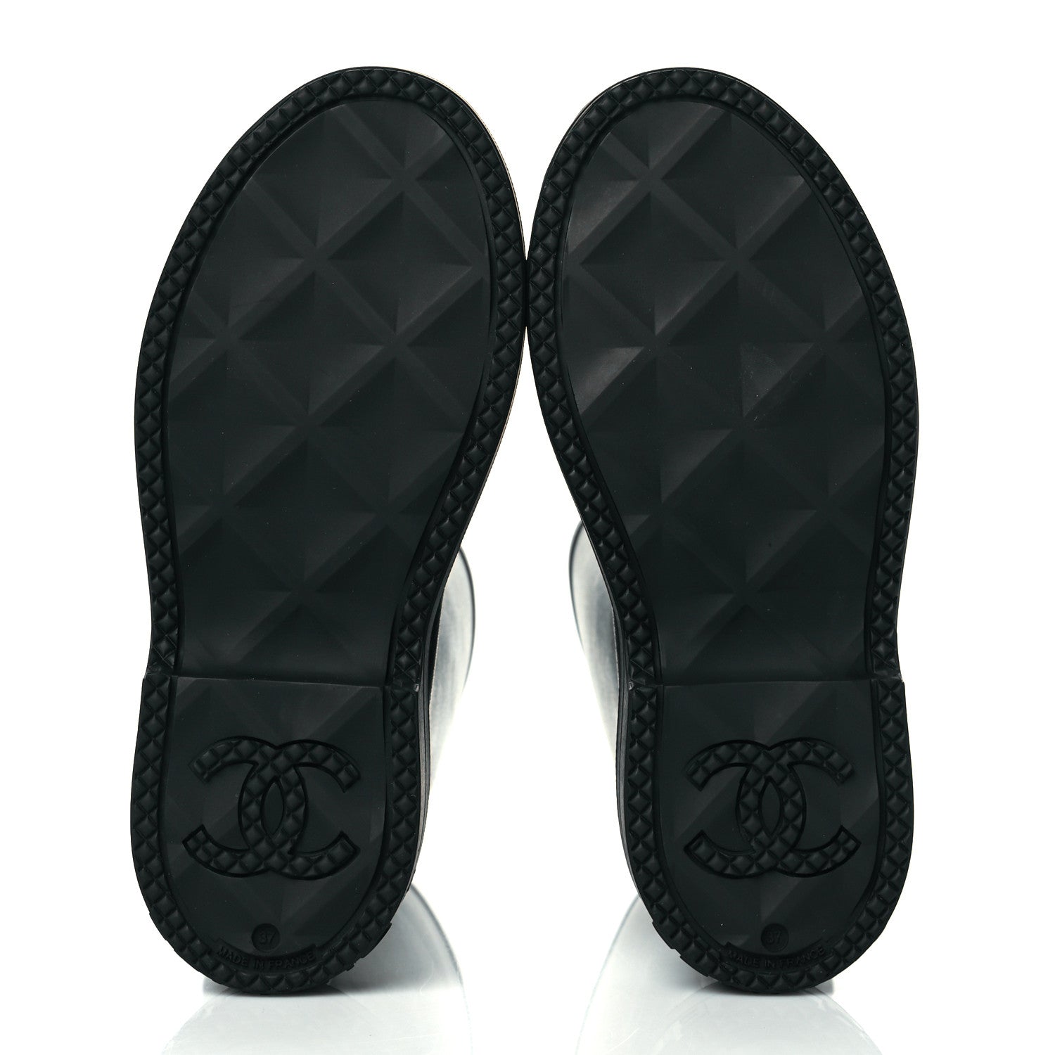 Chanel Caoutchouk CC High Boots 37 Black 5 of 8