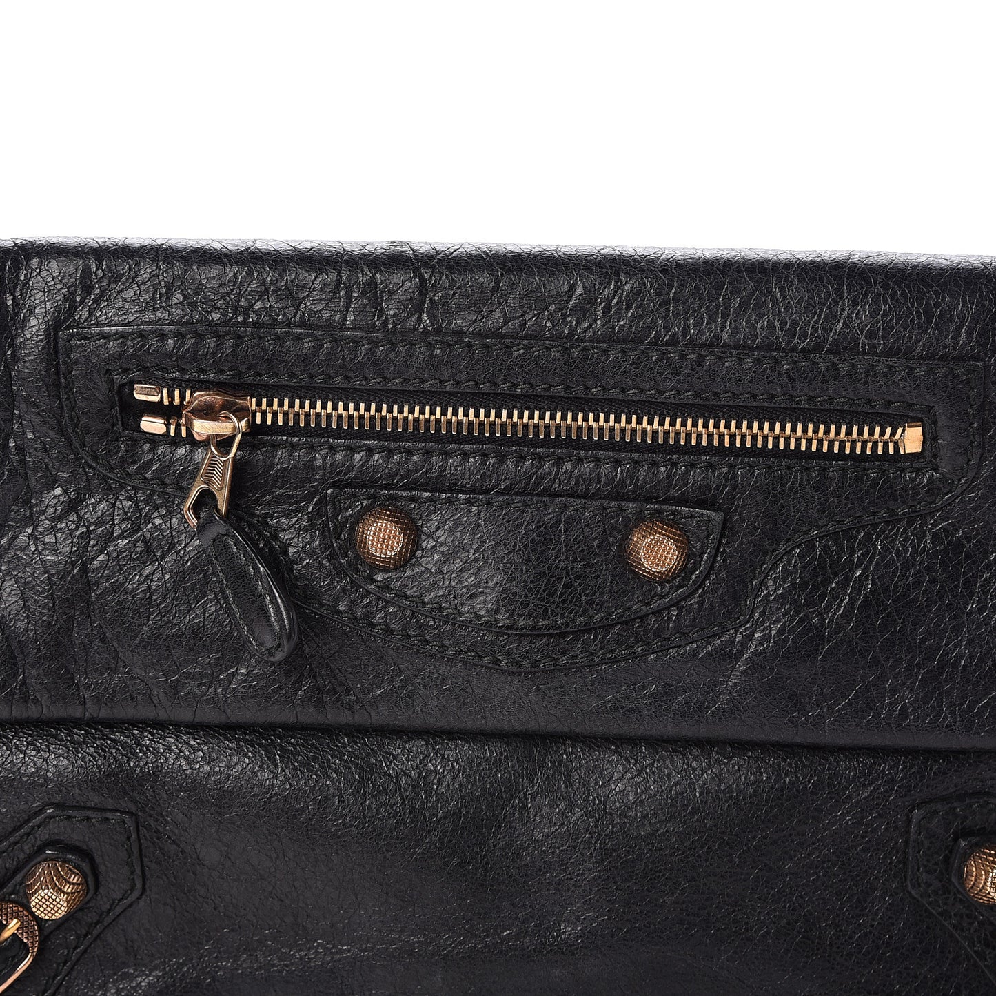 Agneau Giant 12 Rose Gold Hardware Envelope Clutch Black