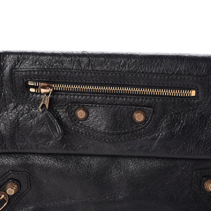 Balenciaga Agneau Giant 12 Rose Gold Hardware Envelope Clutch Black 11 of 12