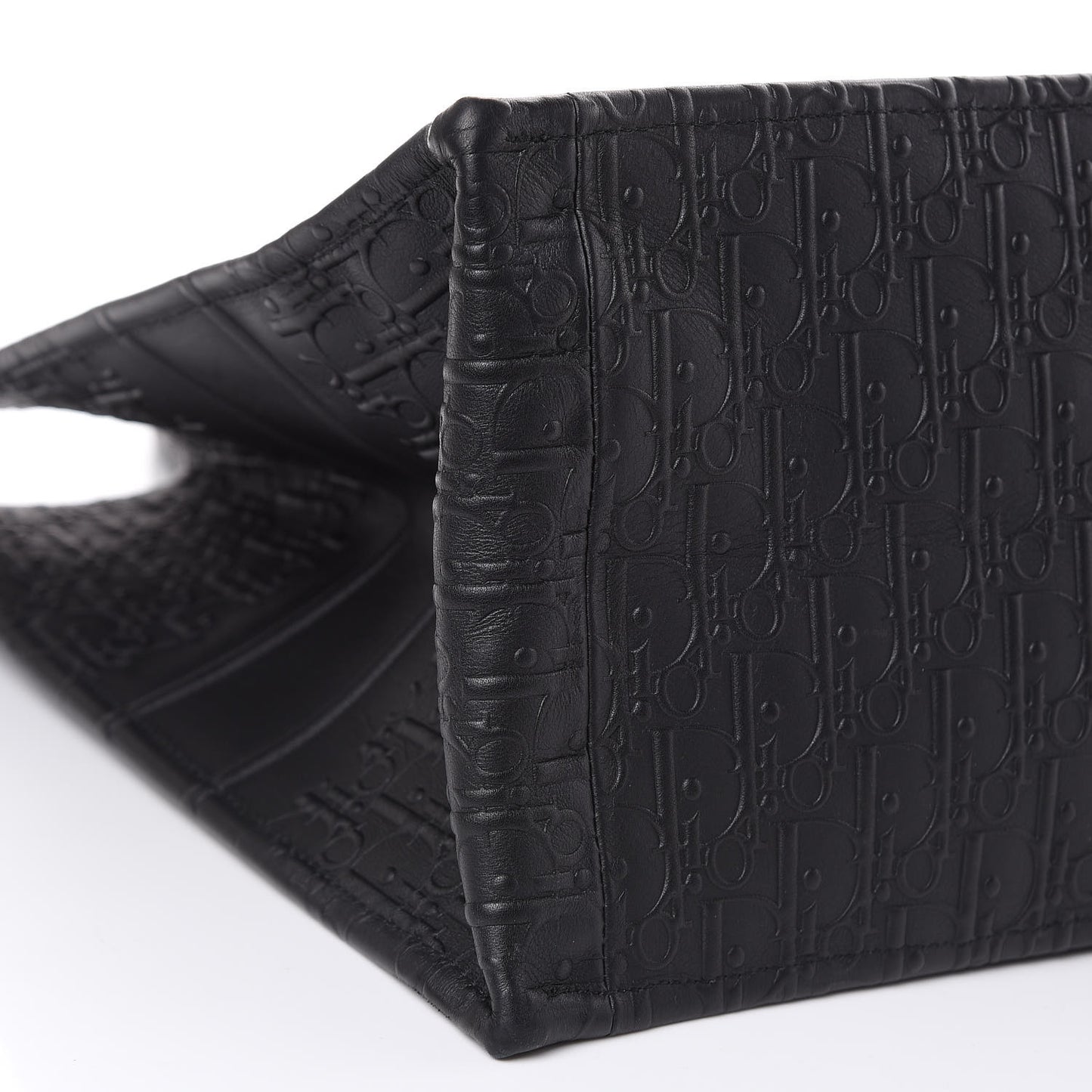 Oblique Calfskin Embossed Book Tote Black