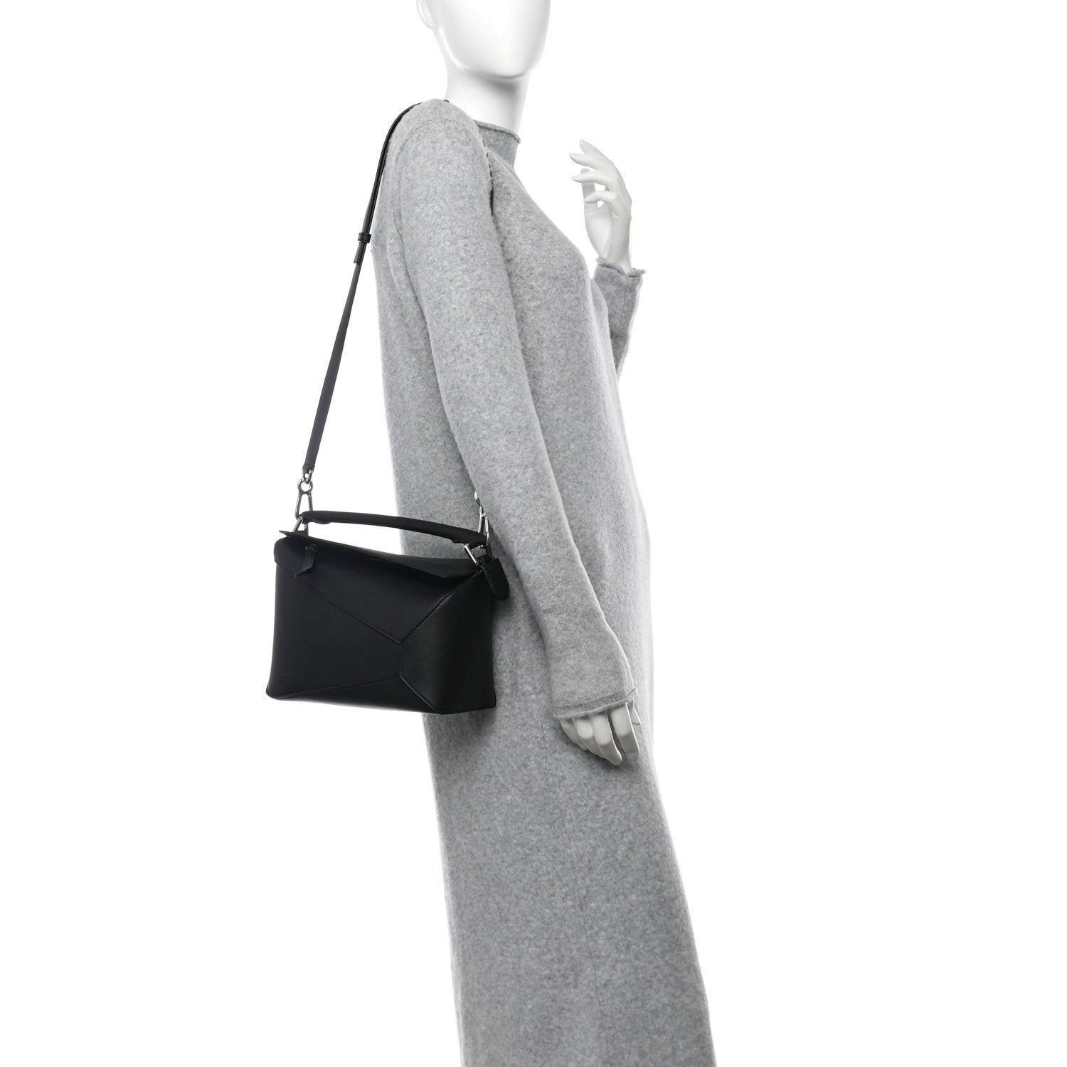 Loewe Calfskin Small Puzzle Edge Bag Black 2 of 10