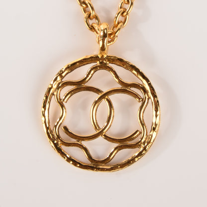 Chanel CC Pendant Necklace Gold 3 of 6