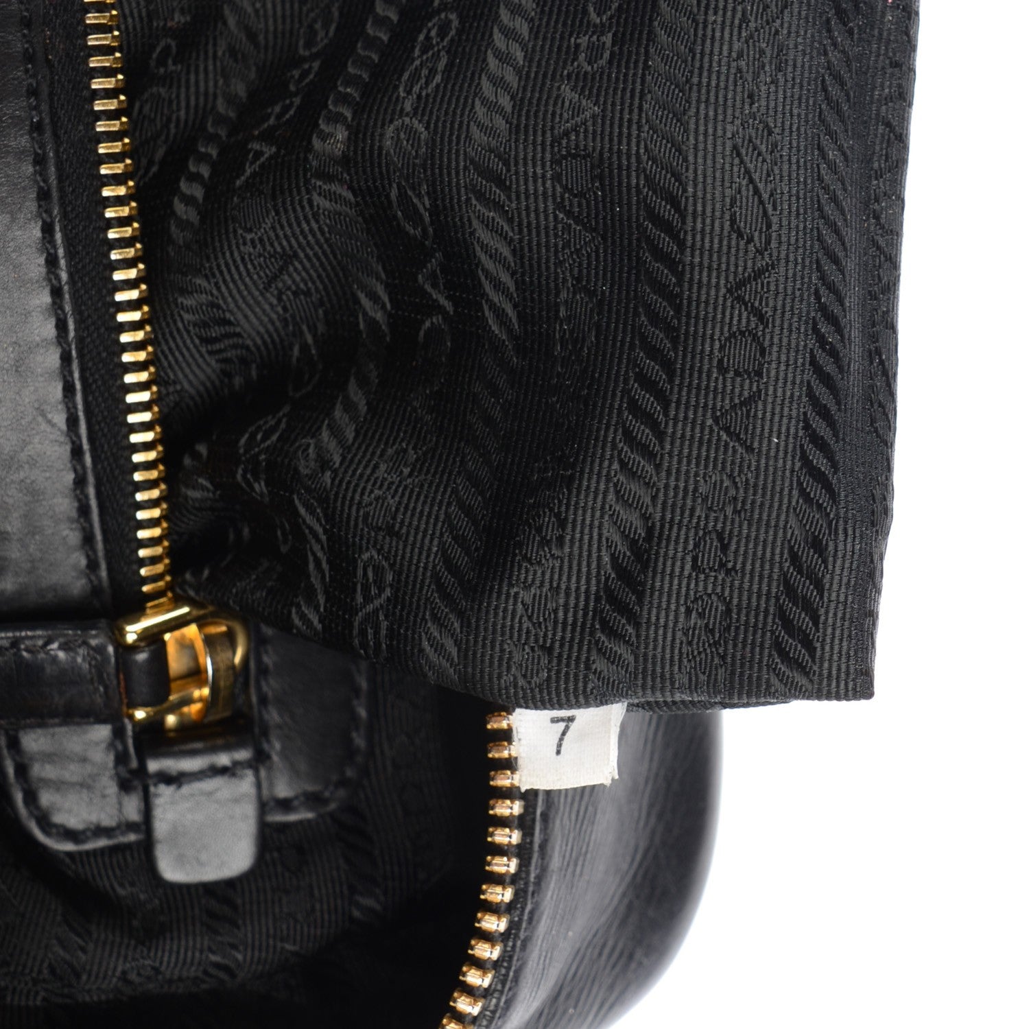 Prada Lambskin Box Print Logo Bowler Black 7 of 8