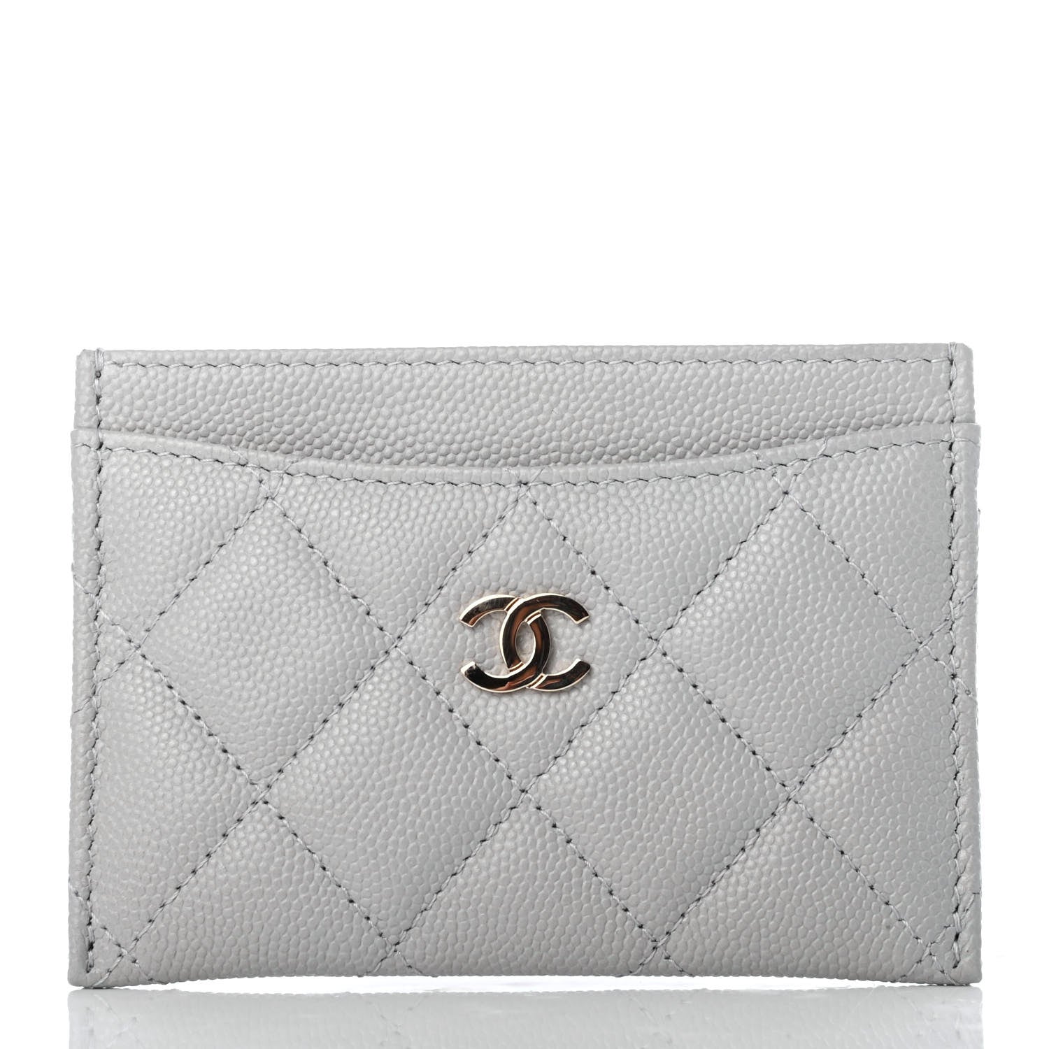 Chanel Caviar Quilted Card Holder Grey 1 of 8