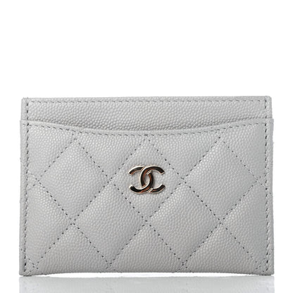 Chanel Caviar Quilted Card Holder Grey 1 of 8