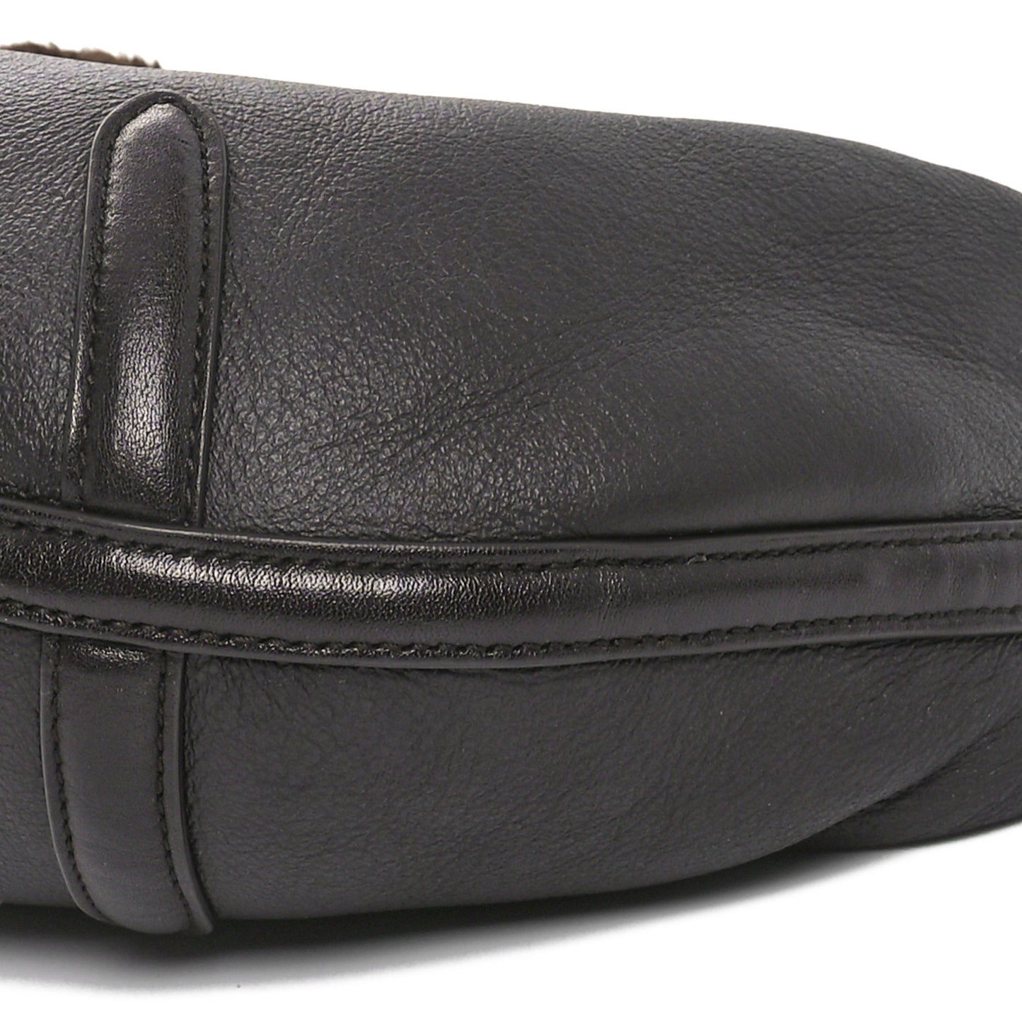Calfskin Shearling Aviator Mini Jodie Dark Brown Fondant