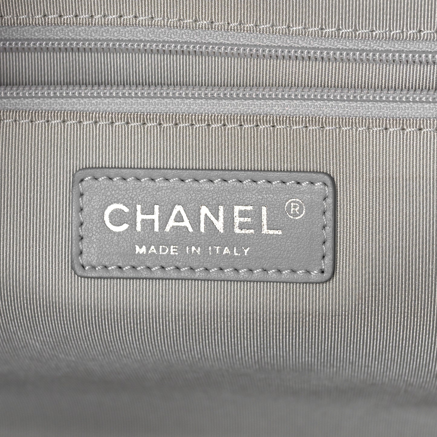 Metallic Calfskin Quilted Medium Airlines Round Trip Bowling Bag Silver Silver