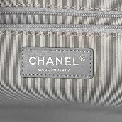 Chanel Metallic Calfskin Quilted Medium Airlines Round Trip Bowling Bag Silver Silver 6 of 9