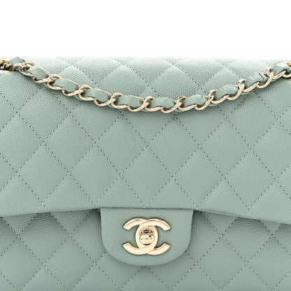 Chanel Caviar Quilted Medium Double Flap Dark Green 8 of 10