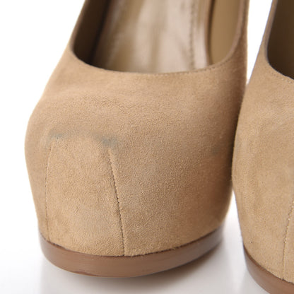 Saint Laurent Suede Tribtoo 105 Platform Pumps 40.5 Nude 9 of 10