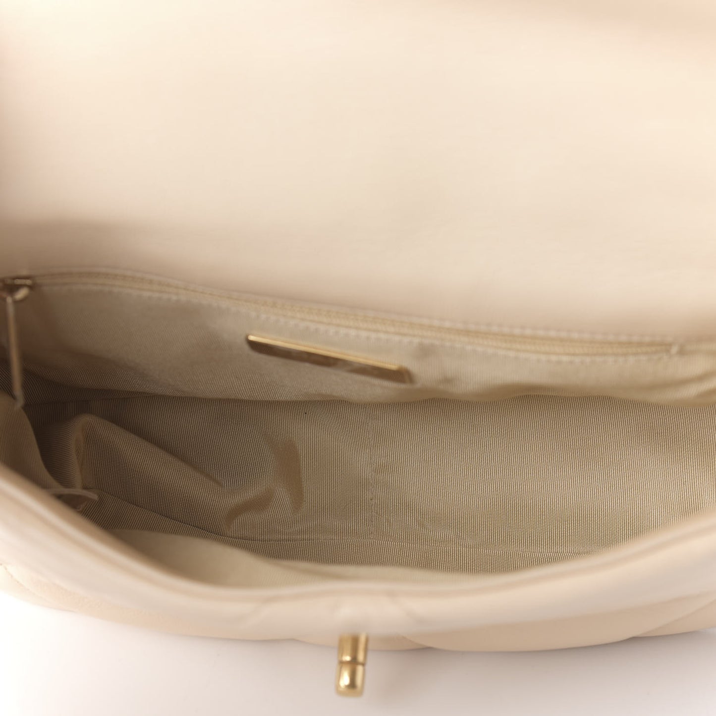 Lambskin Quilted Medium 19 Flap Light Beige