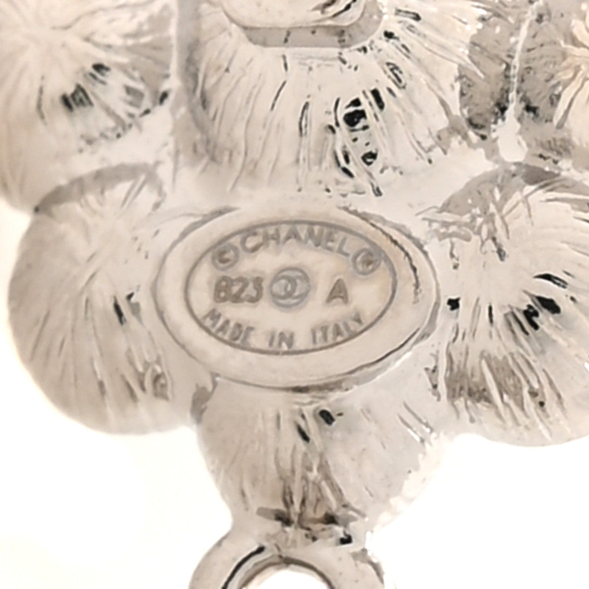 Crystal Pearl Coco Mark CC Drop Earrings Silver