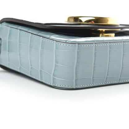 Chloe Calfskin Crocodile Embossed Mini C Bag Faded Blue 9 of 10