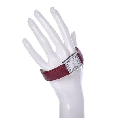 Cartier Stainless Steel Calfskin 27mm Tank Solo Quartz Watch Burgundy 2 of 8