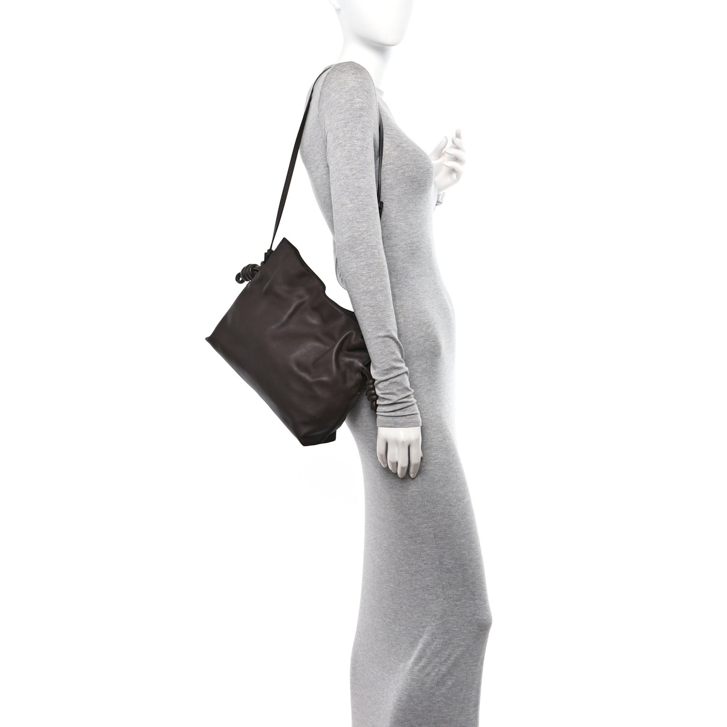 Nappa Medium Flamenco Knot Bag Chocolate