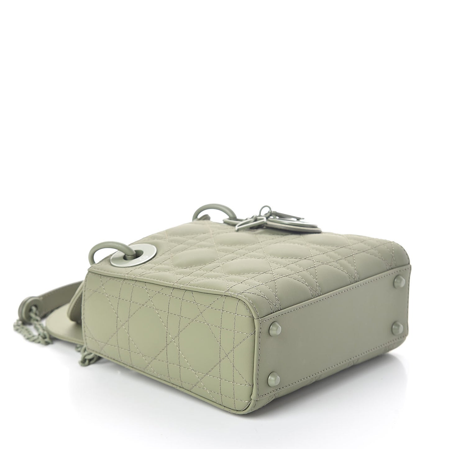 Ultra Matte Calfskin Cannage Mini Lady Dior Green