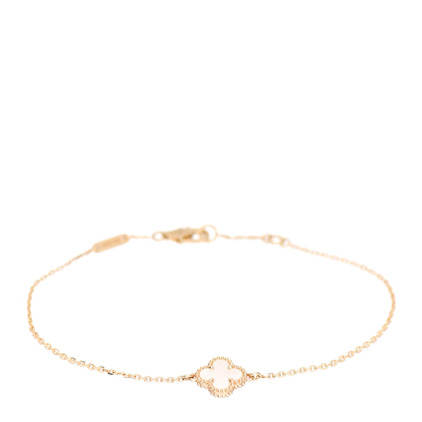 18K Yellow Gold Mother of Pearl Sweet Alhambra Bracelet