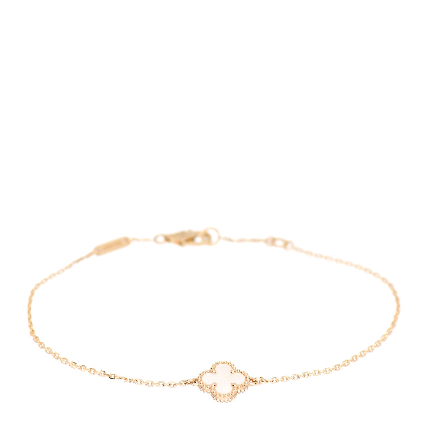 Van Cleef & Arpels 18K Yellow Gold Mother of Pearl Sweet Alhambra Bracelet 1 of 5