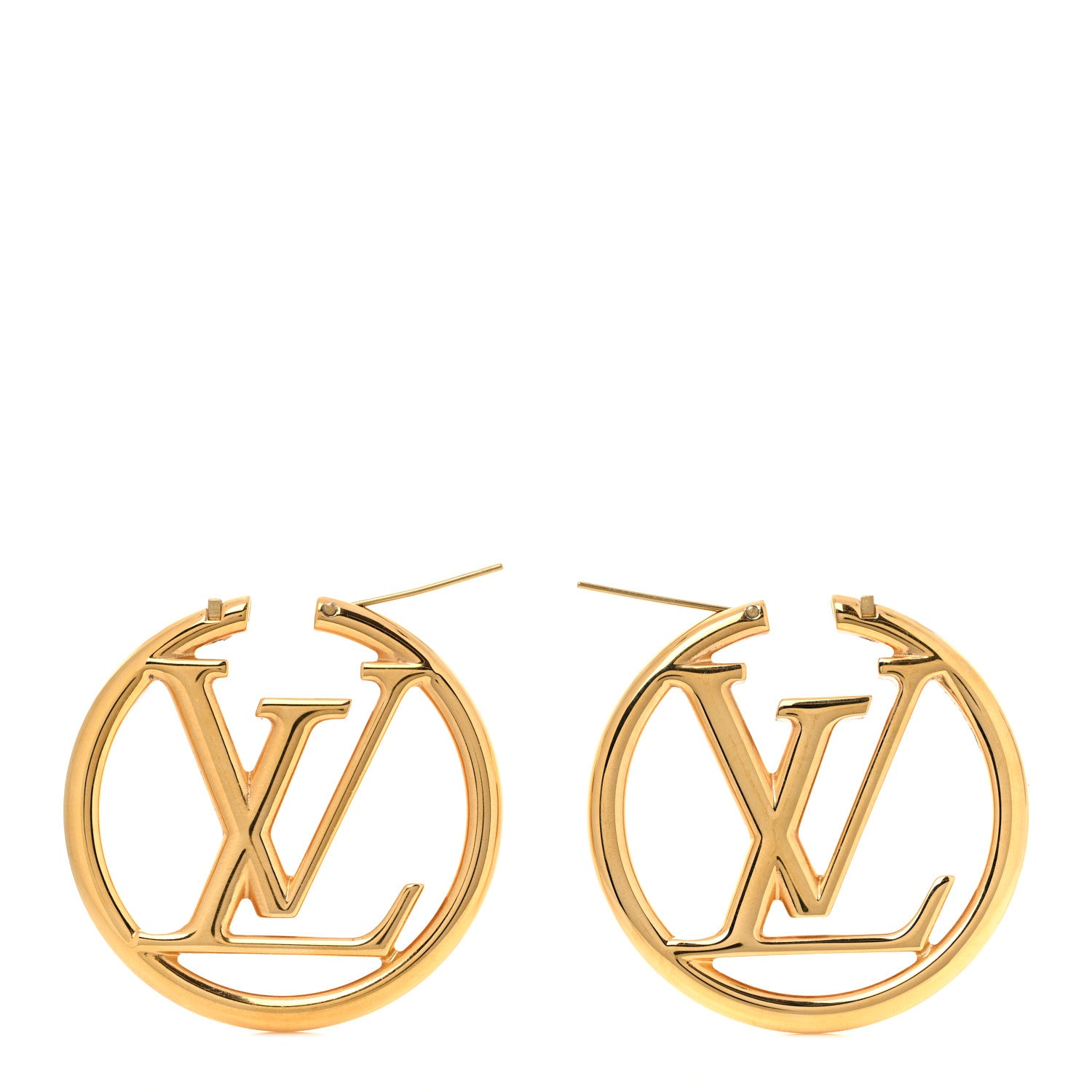Louis Vuitton Metal Louise Hoop Earrings Gold 3 of 5