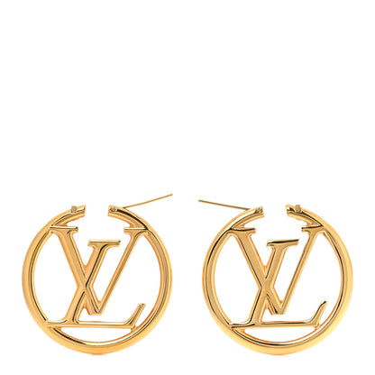 Louis Vuitton Metal Louise Hoop Earrings Gold 3 of 5