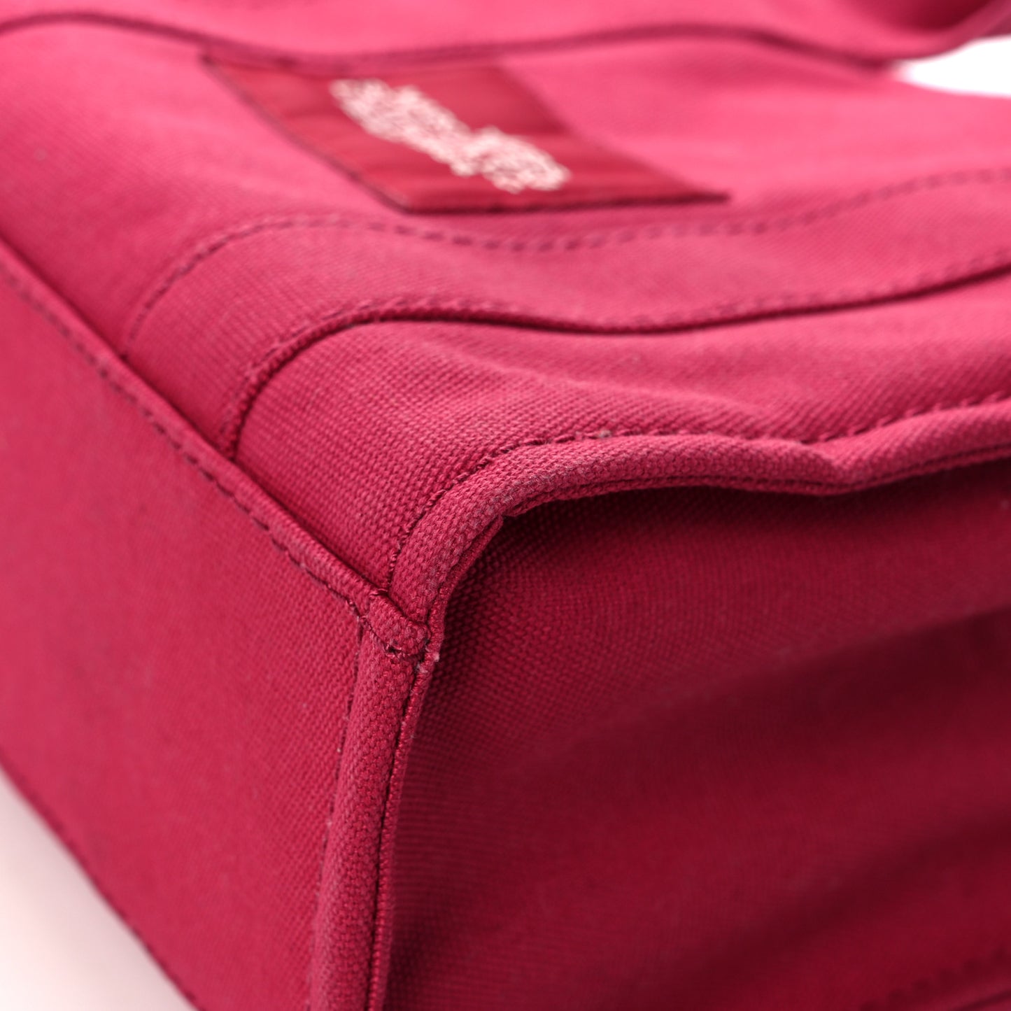 Cotton Canvas Mini The Traveler Tote Bag Raspberry