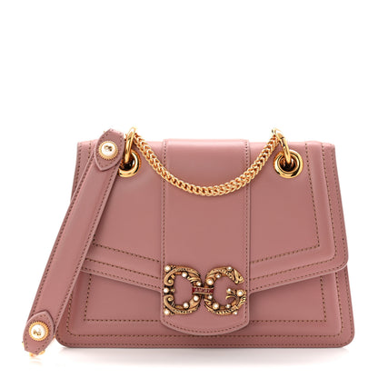 Dolce & Gabbana DOLCE GABBANA Smooth Calfskin Small DG Amore Envelope Bag Pink 1 of 9