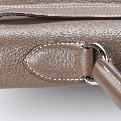 Hermes Taurillon Clemence Shoulder Kelly 40 Etoupe 28 of 38