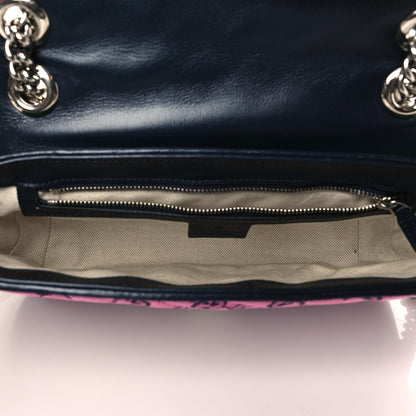 Gucci Monogram Multicolor Matelasse Diagonal Small GG Marmont Shoulder Bag Light Blue Pink Blue Green Red 5 of 6
