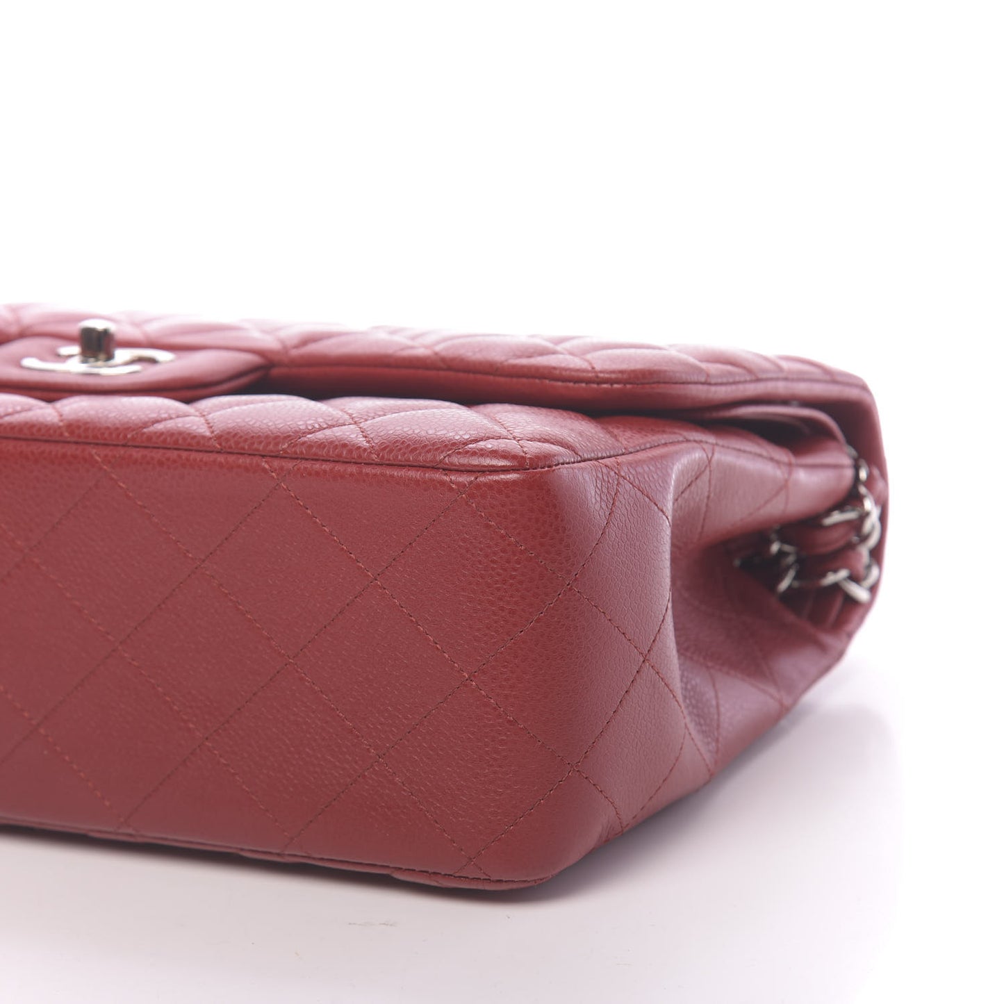 Caviar Quilted Jumbo Double Flap Red