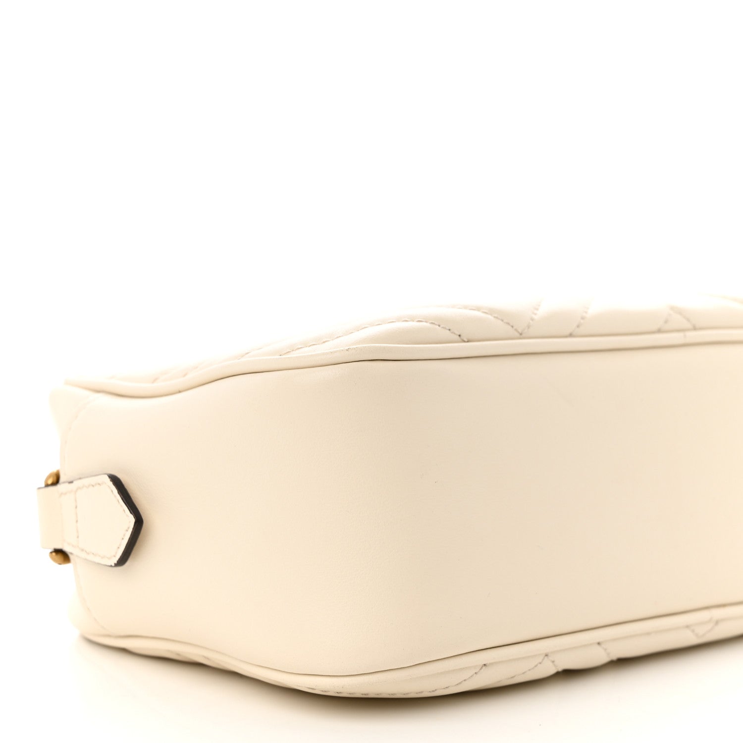 Gucci Calfskin Matelasse Small GG Marmont Chain Shoulder Bag White 9 of 10