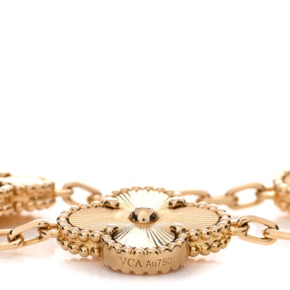 Van Cleef & Arpels 18K Yellow Gold 5 Motifs Guilloche Vintage Alhambra Bracelet 4 of 5