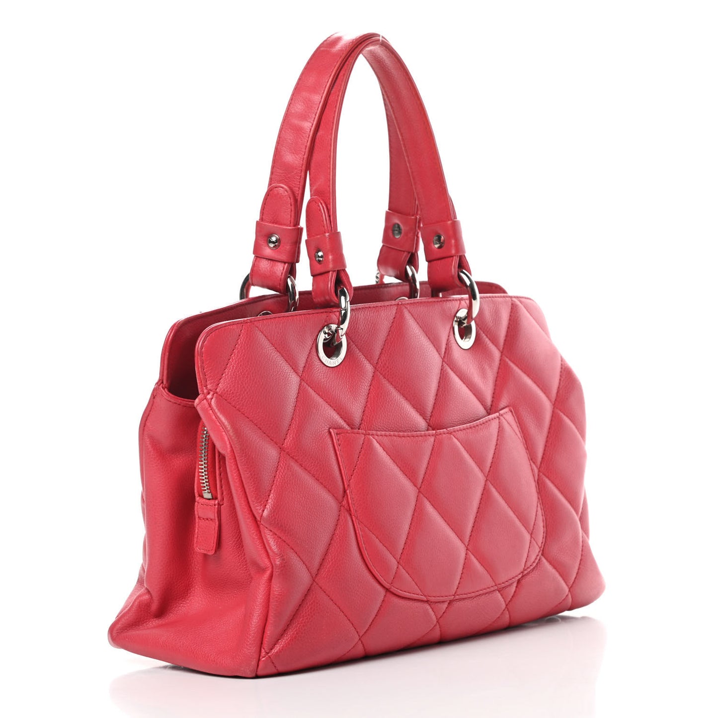 Soft Caviar Quilted CC Timeless Tote Fuchsia