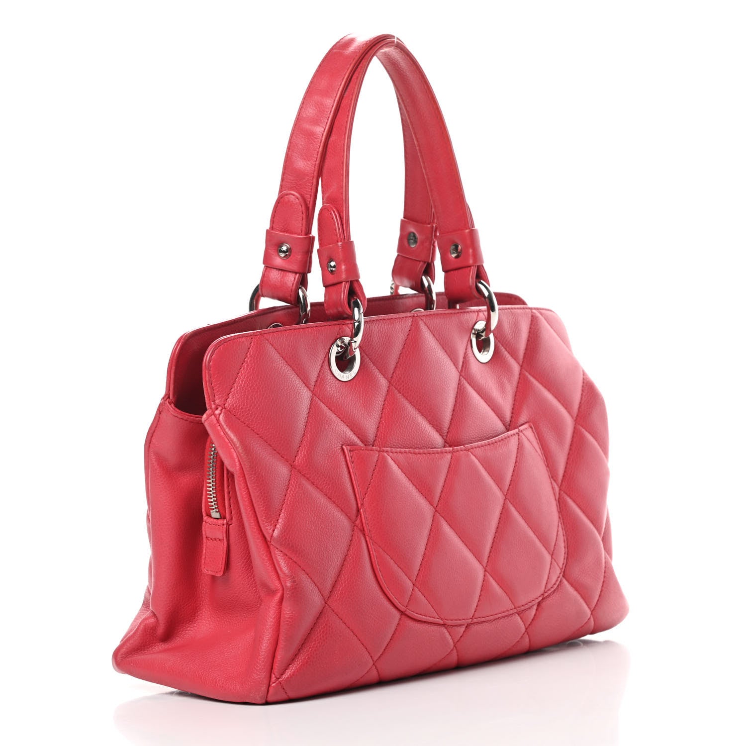 Chanel Soft Caviar Quilted CC Timeless Tote Fuchsia 3 of 19