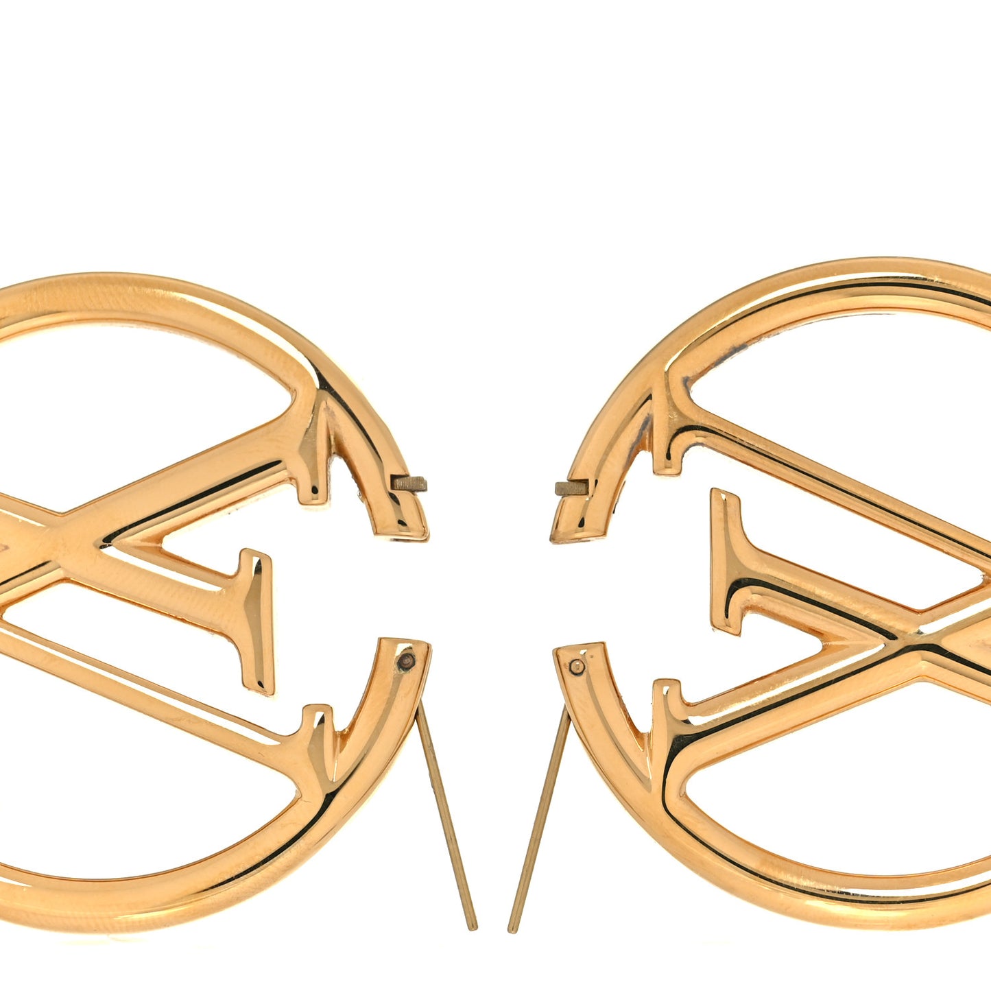 Metal Louise Hoop Earrings Gold