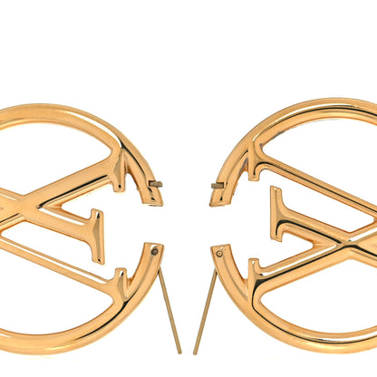 Louis Vuitton Metal Louise Hoop Earrings Gold 3 of 5