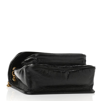 Saint Laurent Crinkled Lambskin Matelasse Monogram Baby Niki Chain Satchel Black 4 of 7