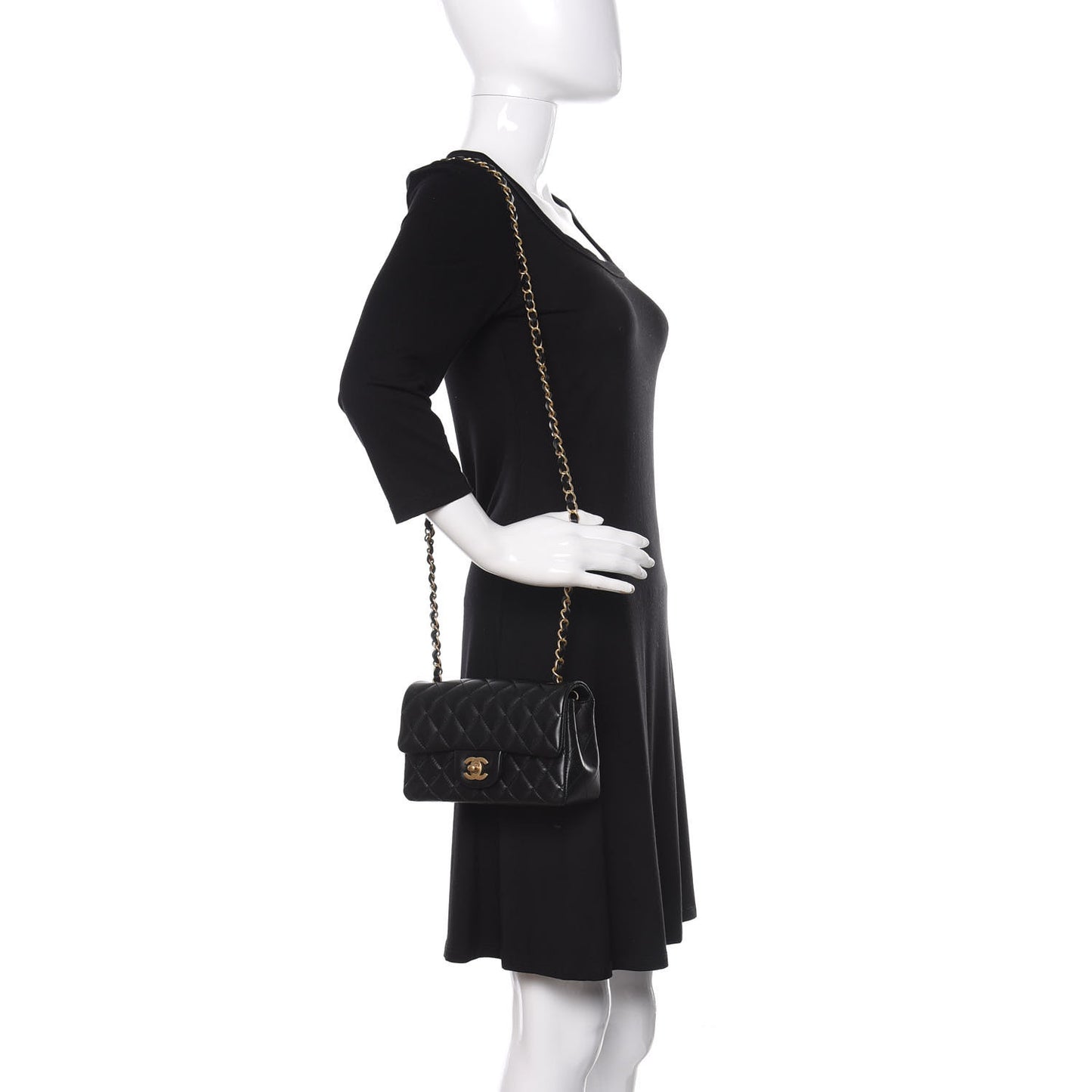 Lambskin Quilted Mini Rectangular Flap Black