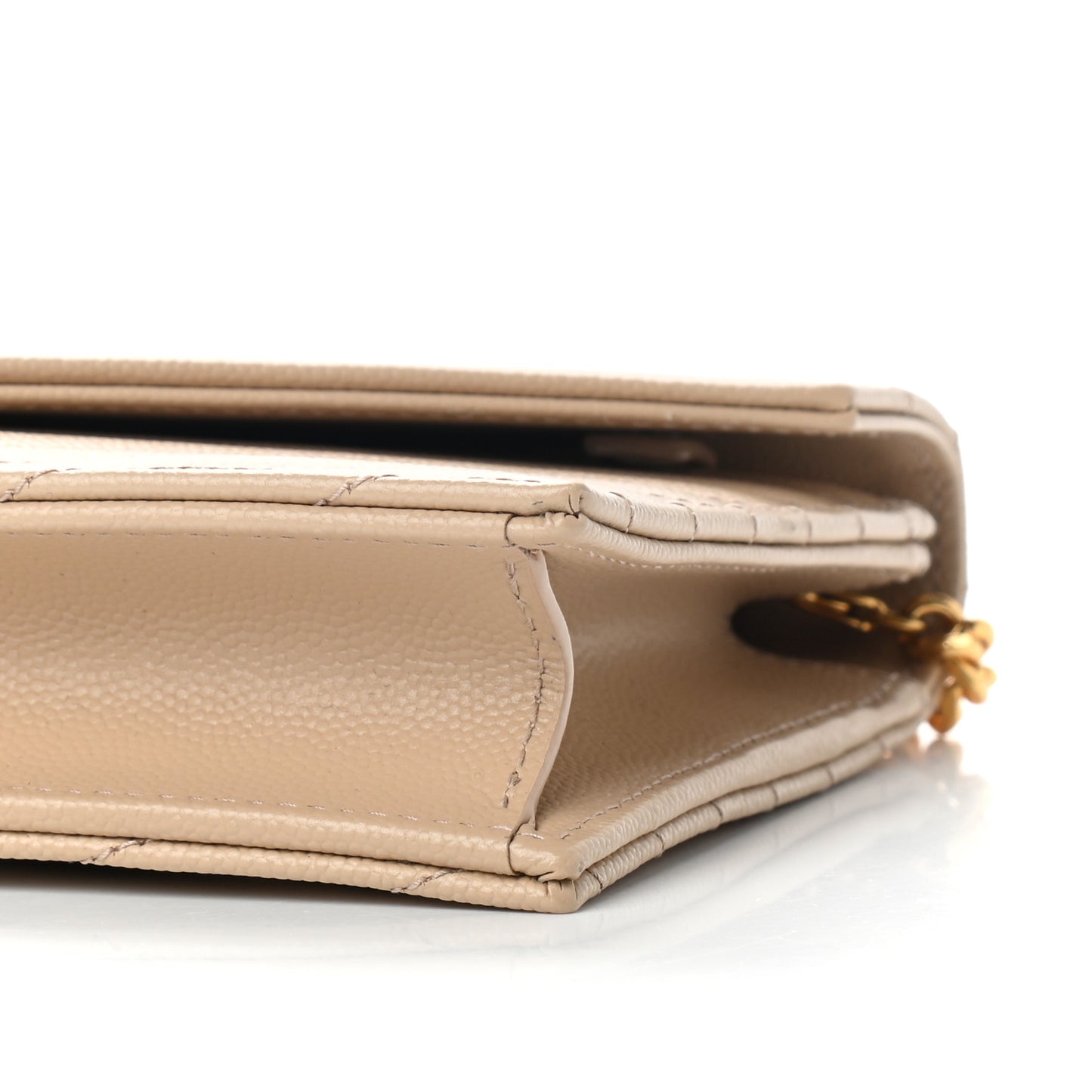 Grain De Poudre Matelasse Chevron Monogram Envelope Chain Wallet Nude Powder