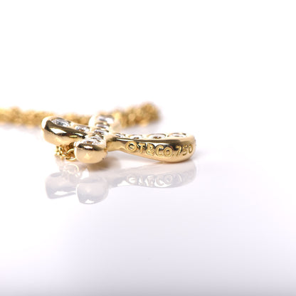Tiffany 18K Yellow Gold Diamond Elsa Peretti Cross Pendant Necklace 9 of 10