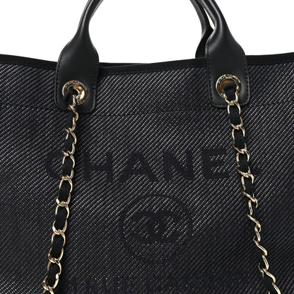 Chanel Mixed Fibers Calfskin Medium Deauville Tote Black 7 of 9